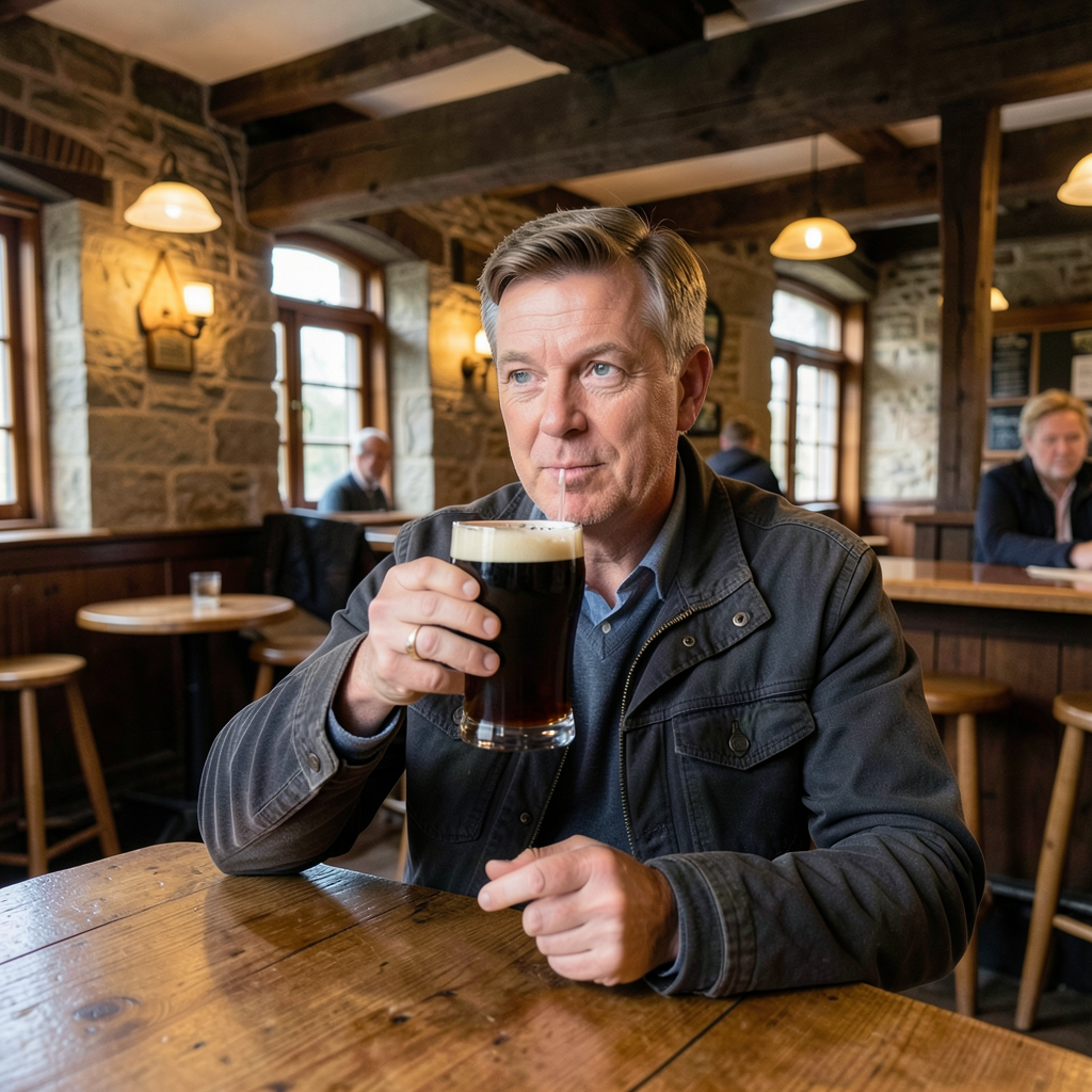 David Cameron drinks Hawkstone stout at Jeremy Clarkson's pub during filming